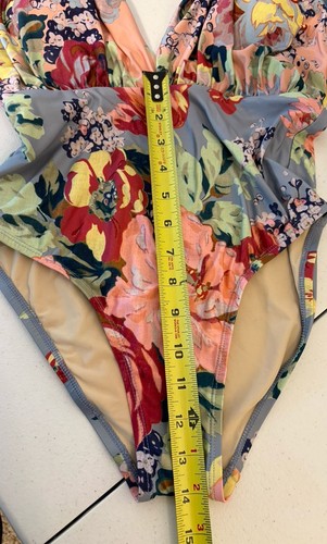 Allihop Swimsuit Womens XS Crossback Plunge One Piece Floral Beach Cruise Resort - Picture 12 of 13