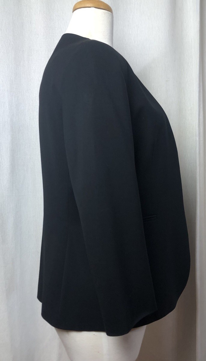 Theory Lindrayia B Admiral Crepe Jacket Blazer Short Black 10 Wool