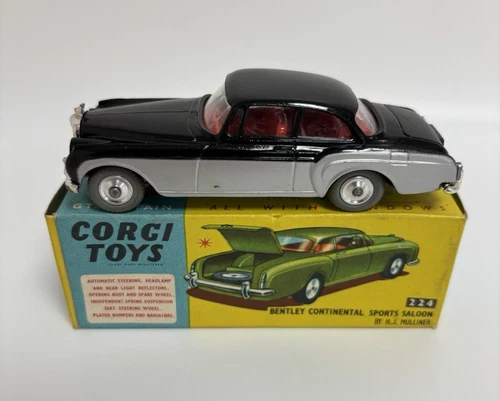 Vintage Corgi Toys 224 Bentley Continental Sports Saloon In Original Box