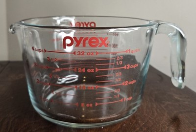 PYREX 4 CUPS/1 LITRE RED LETTERING MEASURING CUP
