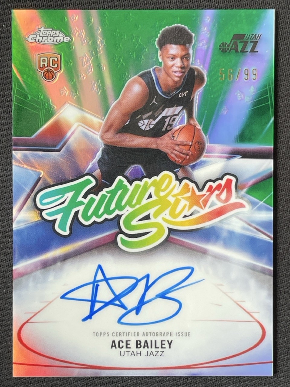 Ace Bailey 2025-26 Topps Chrome Future Stars Green Refractor Auto RC /99 #FS-AB