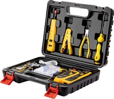Pass Through RJ45 Crimp Tool Kit, Network Tool Kit, Ethernet Crimper Cat6 Cat5e