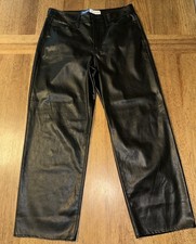 Women s Old Navy High Rise OG LOOSE Faux Leather Size 10 Black Pants