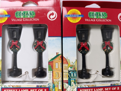Lemax Dekoration Straßenlaterne Leuchte Pfosten Weihnachten beleuchtet 2er Set