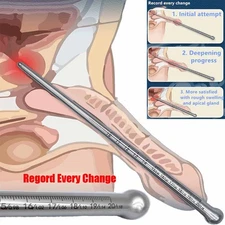 Graduated Stainless Steel Urethral Stretcher Sounding Rod Penis Plug Dilator