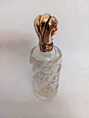 Niederlande antik Flakon Parfumflakon Klappverschluss 585 Gold 14 Kt Glasstöpsel - Bild 1 von 4