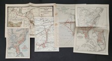 1910s-20s antique RAILROAD MAP lot ATLANTIC COAST LINE SEABOARD BUFFALO WHEELING