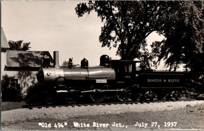 Postcard Old 494 Boston & Maine White River Junction Vermont RPPC Unposted