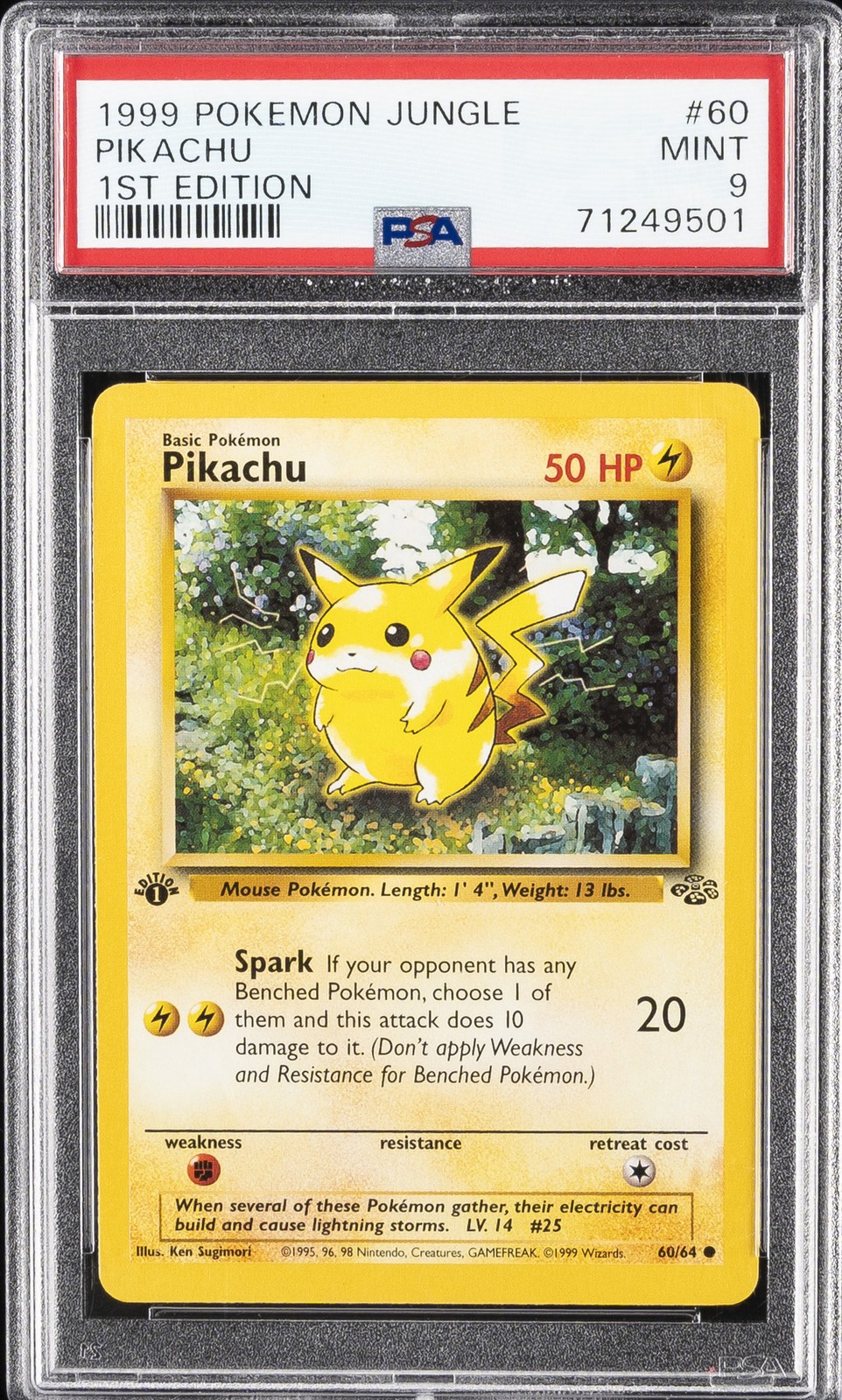 1999 POKEMON JUNGLE 1ST EDITION #60 PIKACHU PSA 9