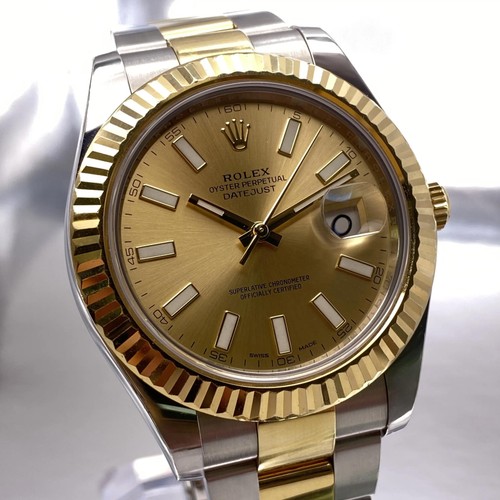 Rolex Datejust II 116333 Jaune Acier Doré Champagne Cadran Automatique Montre - Photo 8 sur 12