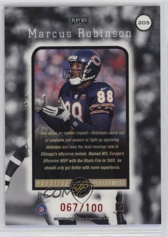 2000 Playoff Prestige Performers Red Spectrum /100 Marcus Robinson #205 - Image 2 of 2