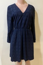 J. Crew Navy Eyelet Dress 12 EUC