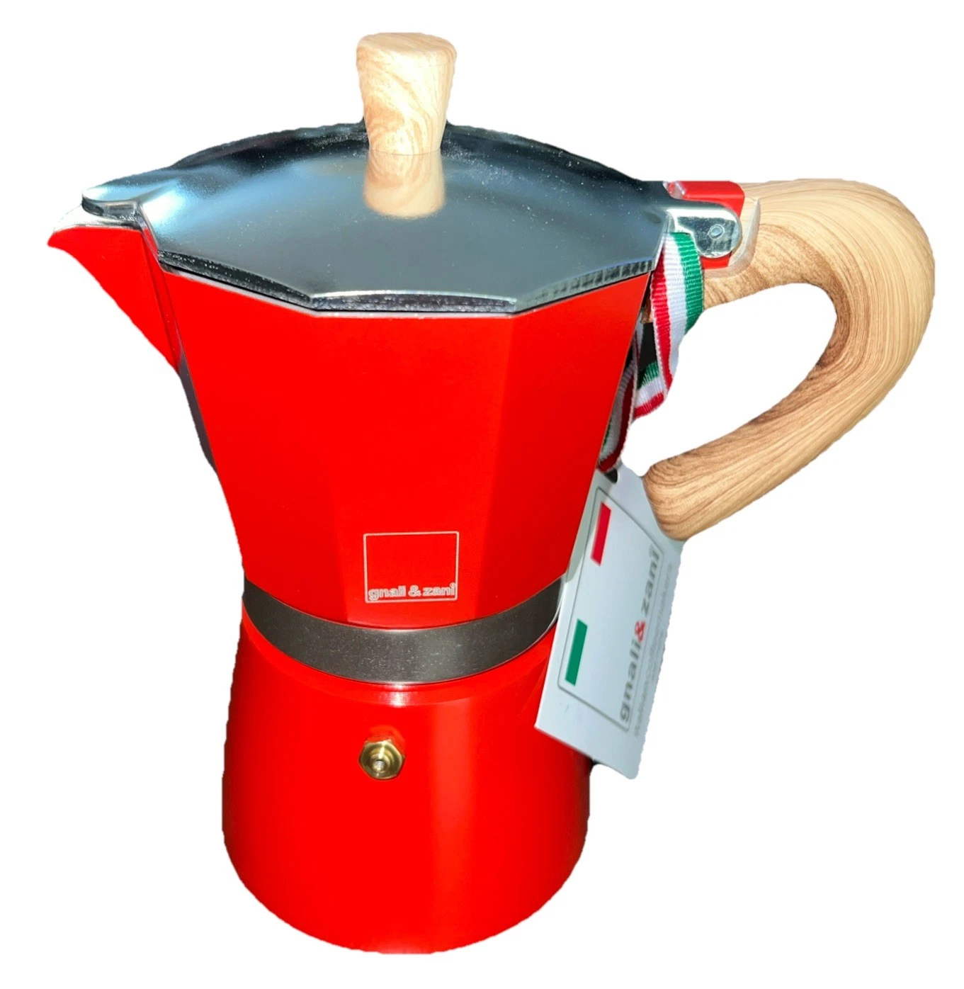 Gnali & Zani VEZ Venezia Coffee Maker 3 Cups Induction Bright Red