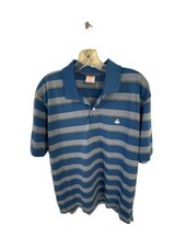 Brooks Brothers 1818 Performance Polo Shirt Blue Striped Size L