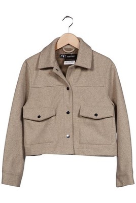 ZARA Jacke Damen Anorak Jacket Kurzmantel Gr. S Beige #sww4pyl