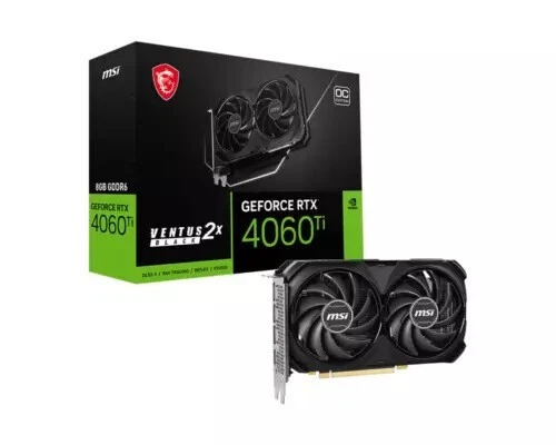 MSI GeForce RTX 4060 Ti VENTUS 2X BLACK 8G OC GDDR6 Graphics card