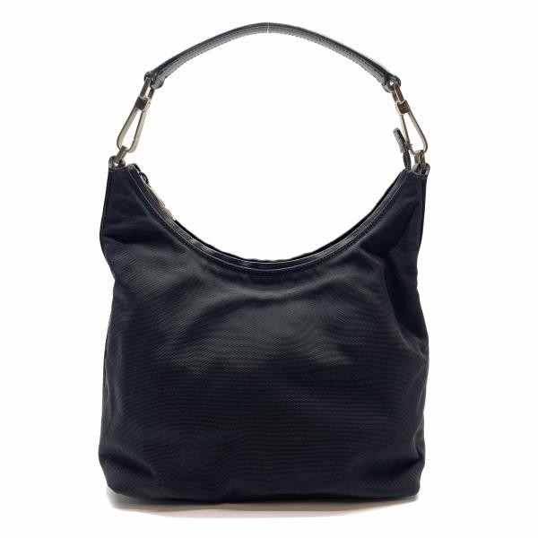 Gucci 0602 Black Nylon Leather One Shoulder Bag with Zipper Closure