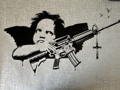 K-Guy - In God We Trust 3/10 Ltd signiert gestempelt. Obey Stik imbue Dollface 