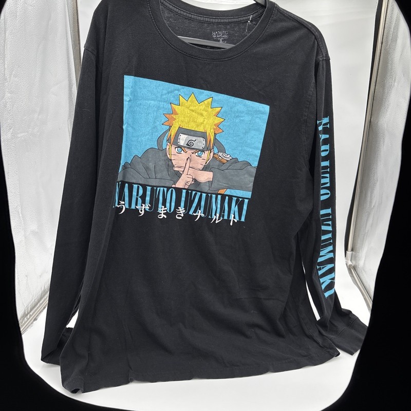 naruto t shirt Long sleeve black and blue size 2X