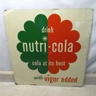 Vintage Advertising Tin drink Nutri Cola Sign, Pop Soda, Original 20" X 21"