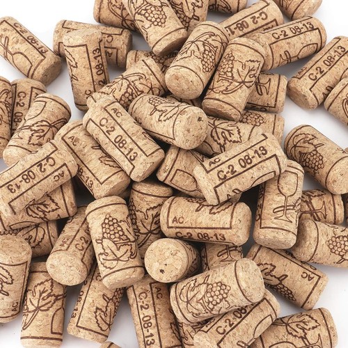 100 Pack #8 Natural Wine Corks, 7/8" x 1 3/4" Premium Straight Cork, Wine Sto...