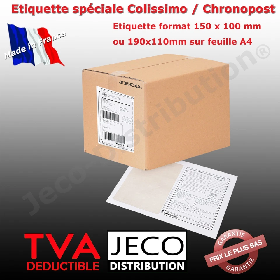 planches A4 avec étiquette colissimo chronopost intégrée 150x100mm ou 190x110mm - Photo 1/1