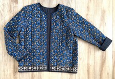 Handmade Machine Stitched Quilt Jacket, Folk, Boho, Cottagecore Grandmacore, M/L