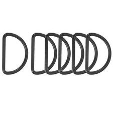 Metal D Ring Heavy Duty Welded D Rings Metal Buckle 1-3/8" Matte Black 6Pcs