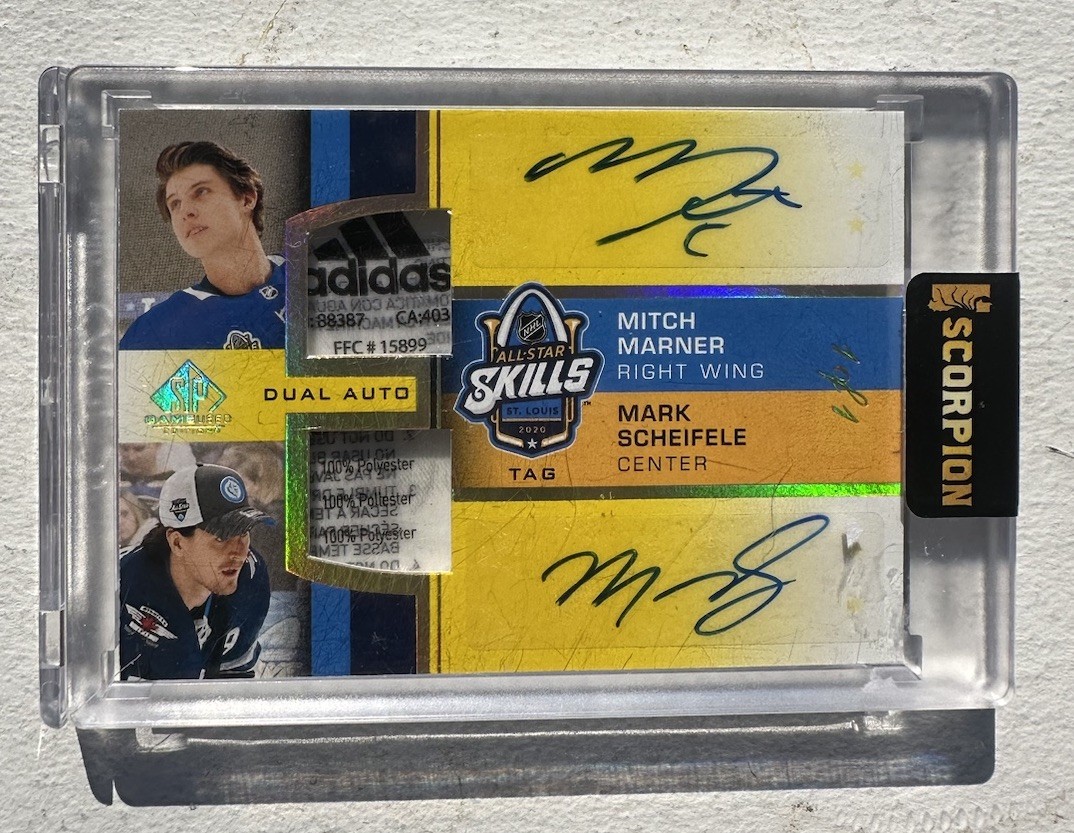 2020-21 SP Game Used Mark Scheifele Mitch Marner Dual Tag Auto 1/1 🔥