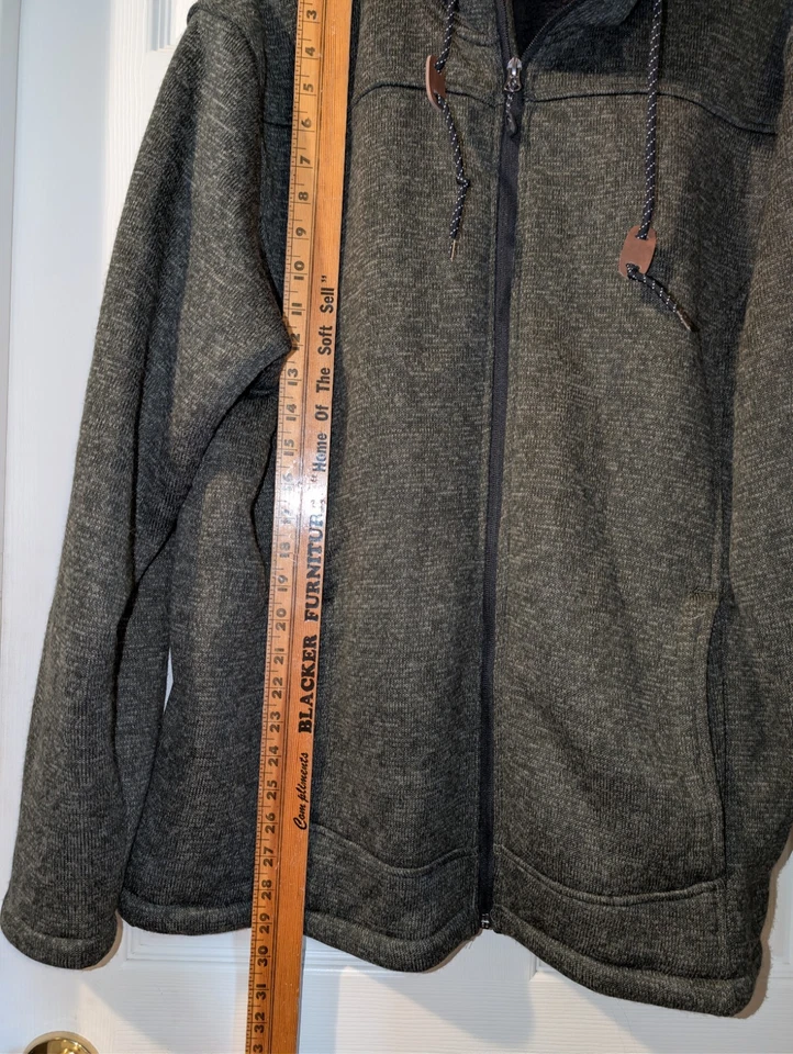 Бесплатная деревенская куртка мужская большая на молнии горная флисовая толстовка с капюшоном зеленая вересковая - Изображение 4 из 4