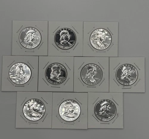 1963  Proof Franklin Half Dollar  50C (Lot of 10 coins)