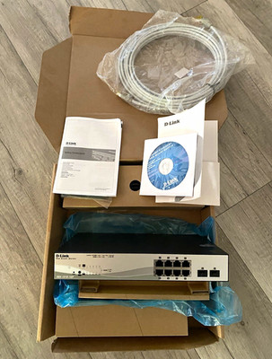 D-Link DGS-1210-10P PoE Switch 8x Gigabit RJ-45, 2x SFP, Rack, L2