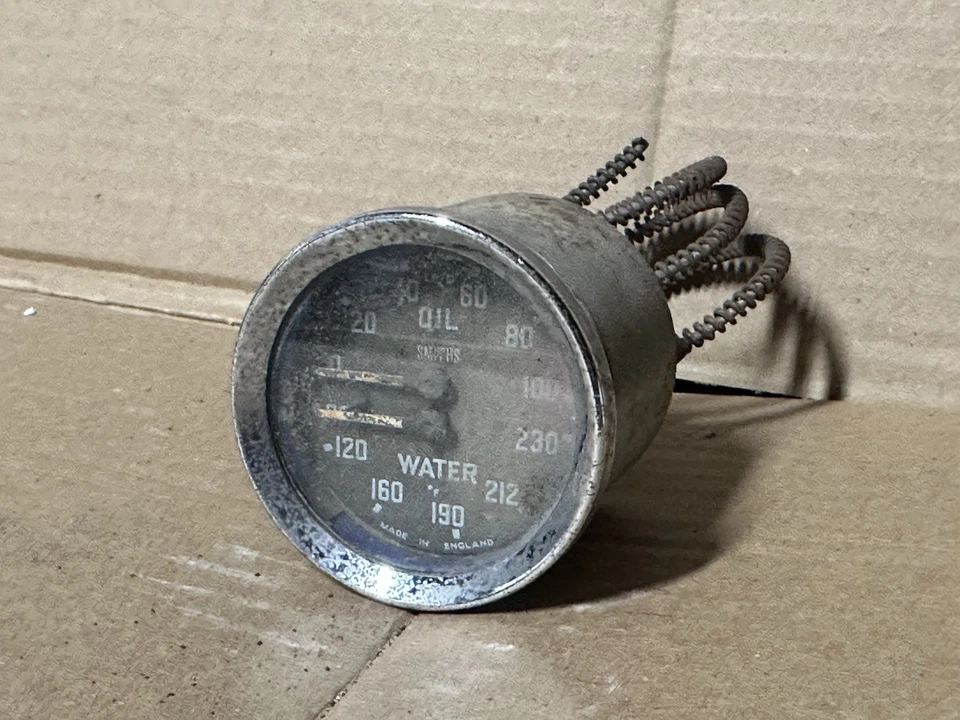 Austin Healey Sprite Mk1 Smiths Dual Gauge Oil Pressure Water Temperature -B30 - Image 2 of 4