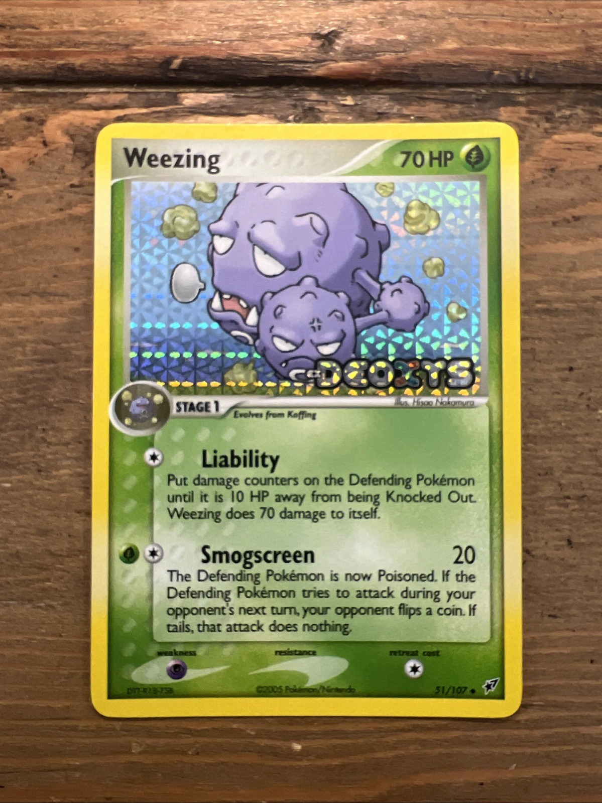 Weezing 51/107 EX DEOXYS Reverse Holo Stamped Pokemon Card 2005. NM-M