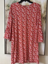 michael kors dress large shift With Floral Daisy Print EUC Red Coral Very Pretty