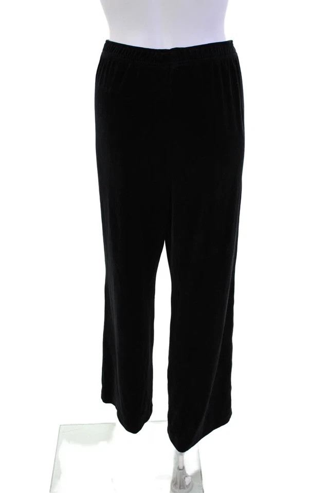 St. John Sport Womens Velvet Elastoc Waist High-Rise Sweatpants Black Size M - Image 3 of 4