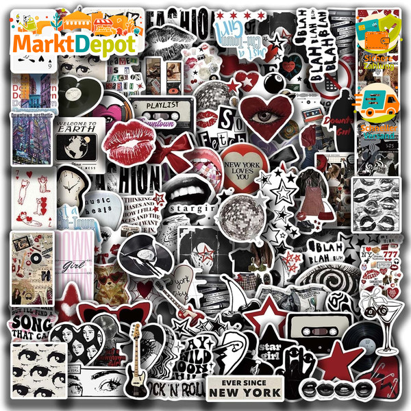 Sticker Pack 100 StüCk Vinyl Aesthetic Y2K Wasserdicht FüR Wasserflasche Laptop-image