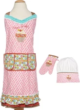 Mükitchen Kids Apron Set | Oven Mitt, Chef’S Hat and 24" Kids Cooking Apron for