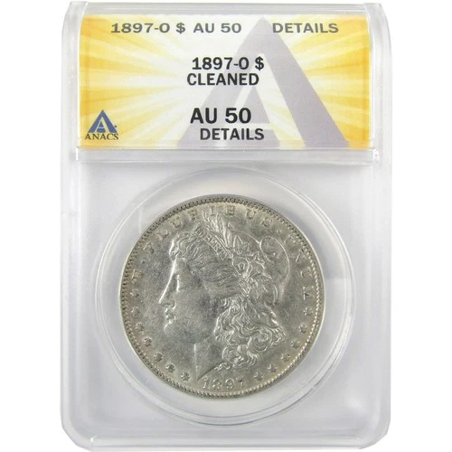 1897 O Morgan Dollar AU 50 Details ANACS Silver $1 Coin SKU:I19180