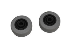 Wheel 2.0 OD X .31 ID Gray Plastic Rollers Lot Of 2 Made In USA Industrial Part