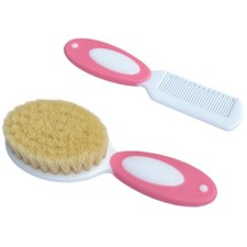 Baby Hair Brush Soft Goat Bristles Cradle Cap Newborns Toddlers Registry Gift