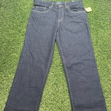 NWT Lucky Brand Straight Jeans Youth Boys Kids 20 32x32 Blue Denim Dark Wash