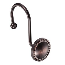 Heavy Duty Zinc Alloy Shower Curtain Hooks Beaded Circle Oil Rubbed Bronze
