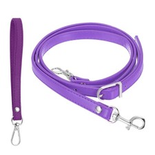41-49 Inch Adjustable PU Leather Purse Strap with Wristlet, Light Purple/Silver