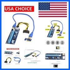 PCI-E 1x to 16x Mining Machine Enhanced Extender Riser Adapter with USB 3.0 ...