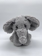 Precious Moments Elephant Plush Stuffed Animal Lovey Soft Gray Fur Blue Eyes 7