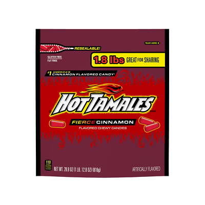 Hot Tamales Fierce Cinnamon Chewy Candy, 28.8 ounce Stand Up Bag, 1 count