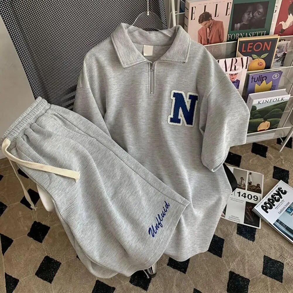 Conjunto De Dos Piezas Para Mujer Pantalones Y Camisa Cortos Verano Deportivo