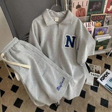 Conjunto De Dos Piezas Para Mujer Pantalones Y Camisa Cortos Verano Deportivo