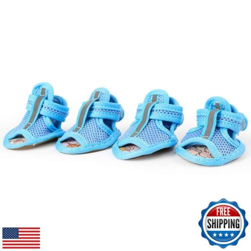 Small Dog Shoes for Hot Pavement, 4Pcs Puppy Breathable Dog Booties, Pet Sand